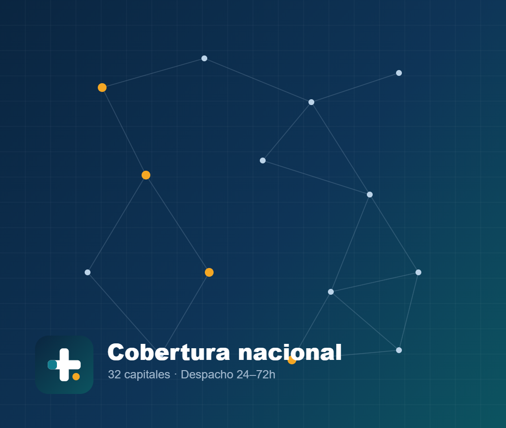 Cobertura nacional — 32 capitales con despacho desde Medellín